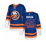 Adidas New York Islanders #45 Noah Dobson Authentic Royal Blue Drift Fashion NHL Jersey