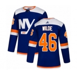 Adidas New York Islanders #46 Bode Wilde Authentic Blue Alternate NHL Jersey