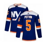 Adidas New York Islanders #5 Denis Potvin Authentic Blue Alternate NHL Jersey