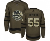 Adidas New York Islanders #55 Johnny Boychuk Authentic Green Salute to Service NHL Jersey
