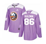 Adidas New York Islanders #86 Nikolay Kulemin Authentic Purple Fights Cancer Practice NHL Jersey