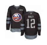 Men Adidas New York Islanders #12 Josh Bailey Black 1917-2017 100th Anniversary Stitched NHL Jersey