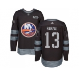 Men Adidas New York Islanders #13 Mathew Barzal Black 1917-2017 100th Anniversary Stitched NHL Jersey