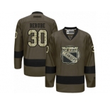 Men's Reebok New York Islanders #30 Jean-Francois Berube Authentic Green Salute to Service NHL Jersey