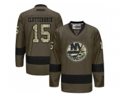 New York Islanders #15 Cal Clutterbuck Green Salute to Service Stitched NHL Jersey