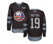New York Islanders #19 Bryan Trottier Black 1917-2017 100th Anniversary Stitched NHL Jersey