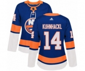 Women Adidas New York Islanders #14 Tom Kuhnhackl Premier Royal Blue Home NHL Jersey