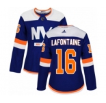 Women Adidas New York Islanders #16 Pat LaFontaine Premier Blue Alternate NHL Jersey
