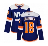 Women Adidas New York Islanders #18 Anthony Beauvillier Authentic Blue Alternate NHL Jersey