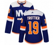 Women Adidas New York Islanders #19 Bryan Trottier Authentic Blue Alternate NHL Jersey