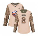 Women Adidas New York Islanders #2 Nick Leddy Authentic Camo Veterans Day Practice NHL Jersey