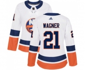 Women Adidas New York Islanders #21 Chris Wagner Authentic White Away NHL Jersey
