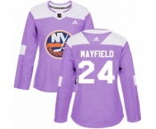 Women Adidas New York Islanders #24 Scott Mayfield Authentic Purple Fights Cancer Practice NHL Jersey
