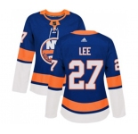 Women Adidas New York Islanders #27 Anders Lee Premier Royal Blue Home NHL Jersey
