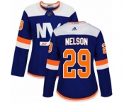 Women Adidas New York Islanders #29 Brock Nelson Authentic Blue Alternate NHL Jersey