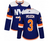 Women Adidas New York Islanders #3 Adam Pelech Authentic Blue Alternate NHL Jersey