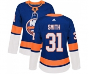Women Adidas New York Islanders #31 Billy Smith Premier Royal Blue Home NHL Jersey