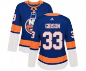 Women Adidas New York Islanders #33 Christopher Gibson Premier Royal Blue Home NHL Jersey