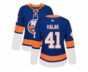 Women Adidas New York Islanders #41 Jaroslav Halak Royal Blue Home Authentic Stitched NHL Jersey