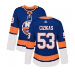 Women Adidas New York Islanders #53 Casey Cizikas Authentic Royal Blue Home NHL Jersey