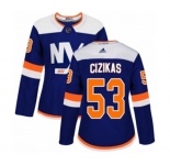 Women Adidas New York Islanders #53 Casey Cizikas Premier Blue Alternate NHL Jersey