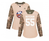 Women Adidas New York Islanders #55 Johnny Boychuk Camo Authentic 2017 Veterans Day Stitched NHL Jersey