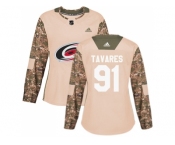 Women Adidas New York Islanders #91 John Tavares Camo Authentic 2017 Veterans Day Stitched NHL Jersey