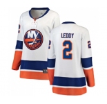 Women New York Islanders #2 Nick Leddy Fanatics Branded White Away Breakaway NHL Jersey