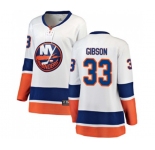 Women New York Islanders #33 Christopher Gibson Fanatics Branded White Away Breakaway NHL Jersey