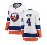Women New York Islanders #4 Thomas Hickey Fanatics Branded White Away Breakaway NHL Jersey