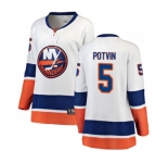 Women New York Islanders #5 Denis Potvin Fanatics Branded White Away Breakaway NHL Jersey