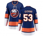 Women New York Islanders #53 Casey Cizikas Fanatics Branded Royal Blue Home Breakaway NHL Jersey