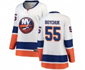Women New York Islanders #55 Johnny Boychuk Fanatics Branded White Away Breakaway NHL Jersey