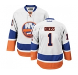Women Reebok New York Islanders #1 Thomas Greiss Authentic White Away NHL Jersey