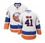 Women Reebok New York Islanders #41 Jaroslav Halak Authentic White Away NHL Jersey