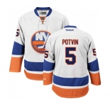 Women Reebok New York Islanders #5 Denis Potvin Authentic White Away NHL Jersey