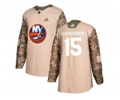 Youth Adidas New York Islanders #15 Cal Clutterbuck Camo Authentic 2017 Veterans Day Stitched NHL Jersey
