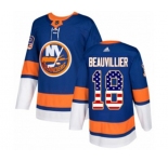 Youth Adidas New York Islanders #18 Anthony Beauvillier Authentic Royal Blue USA Flag Fashion NHL Jersey