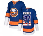 Youth Adidas New York Islanders #21 Chris Wagner Authentic Royal Blue USA Flag Fashion NHL Jersey