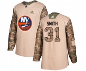 Youth Adidas New York Islanders #31 Billy Smith Authentic Camo Veterans Day Practice NHL Jersey