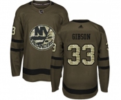 Youth Adidas New York Islanders #33 Christopher Gibson Premier Green Salute to Service NHL Jersey