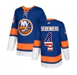 Youth Adidas New York Islanders #4 Dennis Seidenberg Authentic Royal Blue USA Flag Fashion NHL Jersey