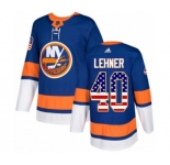 Youth Adidas New York Islanders #40 Robin Lehner Authentic Royal Blue USA Flag Fashion NHL Jersey