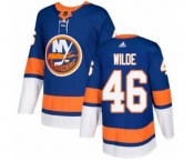 Youth Adidas New York Islanders #46 Bode Wilde Authentic Royal Blue Home NHL Jersey