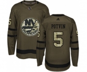 Youth Adidas New York Islanders #5 Denis Potvin Premier Green Salute to Service NHL Jersey