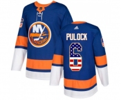 Youth Adidas New York Islanders #6 Ryan Pulock Authentic Royal Blue USA Flag Fashion NHL Jersey
