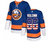 Youth Adidas New York Islanders #86 Nikolay Kulemin Authentic Royal Blue USA Flag Fashion NHL Jersey