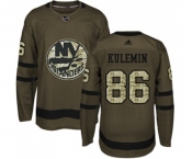 Youth Adidas New York Islanders #86 Nikolay Kulemin Premier Green Salute to Service NHL Jersey