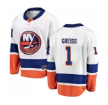 Youth New York Islanders #1 Thomas Greiss Fanatics Branded White Away Breakaway NHL Jersey