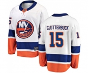 Youth New York Islanders #15 Cal Clutterbuck Fanatics Branded White Away Breakaway NHL Jersey